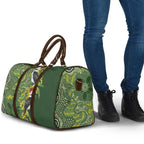 Aussie Kokaburra Golden Wattle Christmas Travel Bag Aboriginal Dots Painting Green Motif - Aussie Hoodie