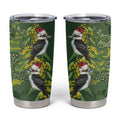 Aussie Kokaburra Golden Wattle Christmas Tumbler Cup Aboriginal Dots Painting Green Motif - Aussie Hoodie
