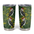 Aussie Kokaburra Golden Wattle Christmas Tumbler Cup Aboriginal Dots Painting Green Motif - Aussie Hoodie