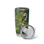 Aussie Kokaburra Golden Wattle Christmas Tumbler Cup Aboriginal Dots Painting Green Motif - Aussie Hoodie