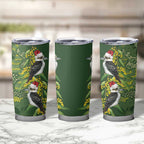 Aussie Kokaburra Golden Wattle Christmas Tumbler Cup Aboriginal Dots Painting Green Motif - Aussie Hoodie
