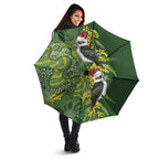 Aussie Kokaburra Golden Wattle Christmas Umbrella Aboriginal Dots Painting Green Motif - Aussie Hoodie
