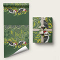 Aussie Kokaburra Golden Wattle Christmas Wrapping Paper Aboriginal Dots Painting Green Motif - Aussie Hoodie