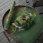 Aussie Kokaburra Golden Wattle Christmas Wrapping Paper Aboriginal Dots Painting Green Motif - Aussie Hoodie