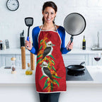 Aussie Kokaburra Golden Wattle Christmas Apron Aboriginal Dots Painting Red Motif - Aussie Hoodie