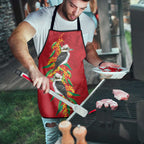Aussie Kokaburra Golden Wattle Christmas Apron Aboriginal Dots Painting Red Motif - Aussie Hoodie