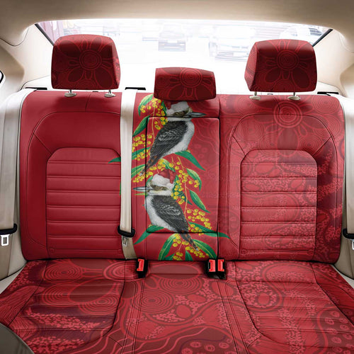 Aussie Kokaburra Golden Wattle Christmas Back Car Seat Cover Aboriginal Dots Painting Red Motif - Aussie Hoodie