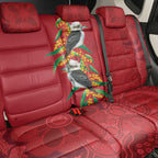 Aussie Kokaburra Golden Wattle Christmas Back Car Seat Cover Aboriginal Dots Painting Red Motif - Aussie Hoodie