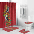 Aussie Kokaburra Golden Wattle Christmas Bathroom Set Aboriginal Dots Painting Red Motif - Aussie Hoodie