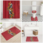 Aussie Kokaburra Golden Wattle Christmas Bathroom Set Aboriginal Dots Painting Red Motif - Aussie Hoodie