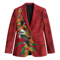 Aussie Kokaburra Golden Wattle Christmas Blazer Aboriginal Dots Painting Red Motif - Aussie Hoodie