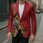 Aussie Kokaburra Golden Wattle Christmas Blazer Aboriginal Dots Painting Red Motif - Aussie Hoodie