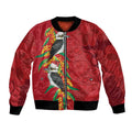 Aussie Kokaburra Golden Wattle Christmas Bomber Jacket Aboriginal Dots Painting Red Motif - Aussie Hoodie