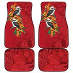 Aussie Kokaburra Golden Wattle Christmas Car Mats Aboriginal Dots Painting Red Motif - Aussie Hoodie