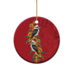 Aussie Kokaburra Golden Wattle Christmas Ceramic Ornament Aboriginal Dots Painting Red Motif - Aussie Hoodie
