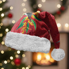 Aussie Kokaburra Golden Wattle Christmas Santa Hat Aboriginal Dots Painting Red Motif - Aussie Hoodie