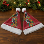Aussie Kokaburra Golden Wattle Christmas Santa Hat Aboriginal Dots Painting Red Motif - Aussie Hoodie