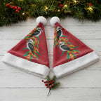 Aussie Kokaburra Golden Wattle Christmas Santa Hat Aboriginal Dots Painting Red Motif - Aussie Hoodie