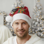 Aussie Kokaburra Golden Wattle Christmas Santa Hat Aboriginal Dots Painting Red Motif - Aussie Hoodie