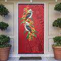 Aussie Kokaburra Golden Wattle Christmas Door Cover Aboriginal Dots Painting Red Motif - Aussie Hoodie