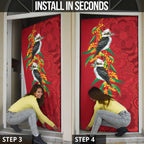 Aussie Kokaburra Golden Wattle Christmas Door Cover Aboriginal Dots Painting Red Motif - Aussie Hoodie