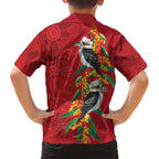 Aussie Kokaburra Golden Wattle Christmas Family Matching Long Sleeve Bodycon Dress and Hawaiian Shirt Aboriginal Dots Painting Red Motif - Aussie Hoodie