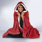 Aussie Kokaburra Golden Wattle Christmas Hooded Blanket Aboriginal Dots Painting Red Motif - Aussie Hoodie
