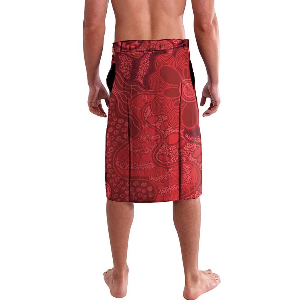 Aussie Kokaburra Golden Wattle Christmas Lavalava Aboriginal Dots Painting Red Motif - Aussie Hoodie