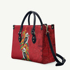 Aussie Kokaburra Golden Wattle Christmas Leather Bag Aboriginal Dots Painting Red Motif - Aussie Hoodie