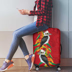 Aussie Kokaburra Golden Wattle Christmas Luggage Cover Aboriginal Dots Painting Red Motif - Aussie Hoodie