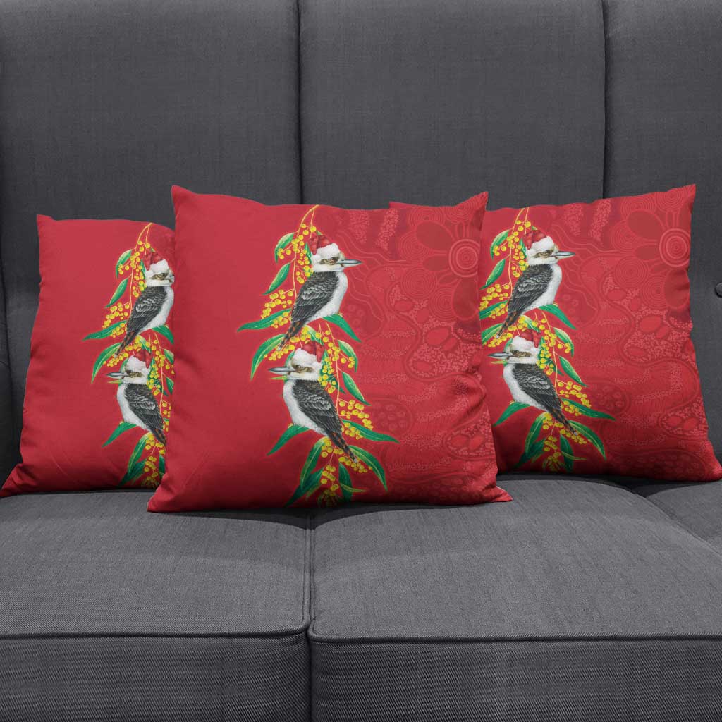 Aussie Kokaburra Golden Wattle Christmas Pillow Cover Aboriginal Dots Painting Red Motif - Aussie Hoodie