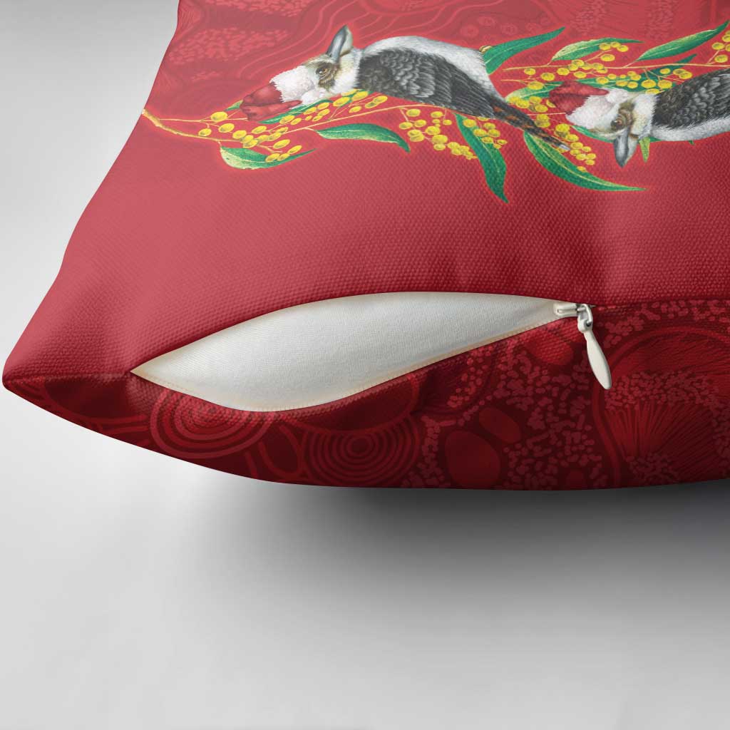 Aussie Kokaburra Golden Wattle Christmas Pillow Cover Aboriginal Dots Painting Red Motif - Aussie Hoodie