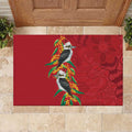 Aussie Kokaburra Golden Wattle Christmas Rubber Doormat Aboriginal Dots Painting Red Motif - Aussie Hoodie