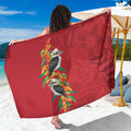 Aussie Kokaburra Golden Wattle Christmas Sarong Aboriginal Dots Painting Red Motif - Aussie Hoodie