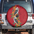 Aussie Kokaburra Golden Wattle Christmas Spare Tire Cover Aboriginal Dots Painting Red Motif - Aussie Hoodie