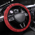 Aussie Kokaburra Golden Wattle Christmas Steering Wheel Cover Aboriginal Dots Painting Red Motif - Aussie Hoodie