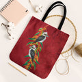 Aussie Kokaburra Golden Wattle Christmas Tote Bag Aboriginal Dots Painting Red Motif - Aussie Hoodie