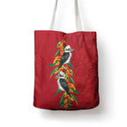 Aussie Kokaburra Golden Wattle Christmas Tote Bag Aboriginal Dots Painting Red Motif - Aussie Hoodie