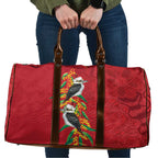 Aussie Kokaburra Golden Wattle Christmas Travel Bag Aboriginal Dots Painting Red Motif - Aussie Hoodie