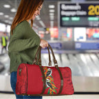 Aussie Kokaburra Golden Wattle Christmas Travel Bag Aboriginal Dots Painting Red Motif - Aussie Hoodie