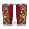Aussie Kokaburra Golden Wattle Christmas Tumbler Cup Aboriginal Dots Painting Red Motif - Aussie Hoodie