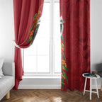 Aussie Kokaburra Golden Wattle Christmas Window Curtain Aboriginal Dots Painting Red Motif - Aussie Hoodie