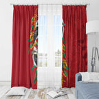 Aussie Kokaburra Golden Wattle Christmas Window Curtain Aboriginal Dots Painting Red Motif - Aussie Hoodie