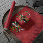 Aussie Kokaburra Golden Wattle Christmas Wrapping Paper Aboriginal Dots Painting Red Motif - Aussie Hoodie