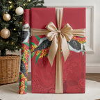 Aussie Kokaburra Golden Wattle Christmas Wrapping Paper Aboriginal Dots Painting Red Motif - Aussie Hoodie
