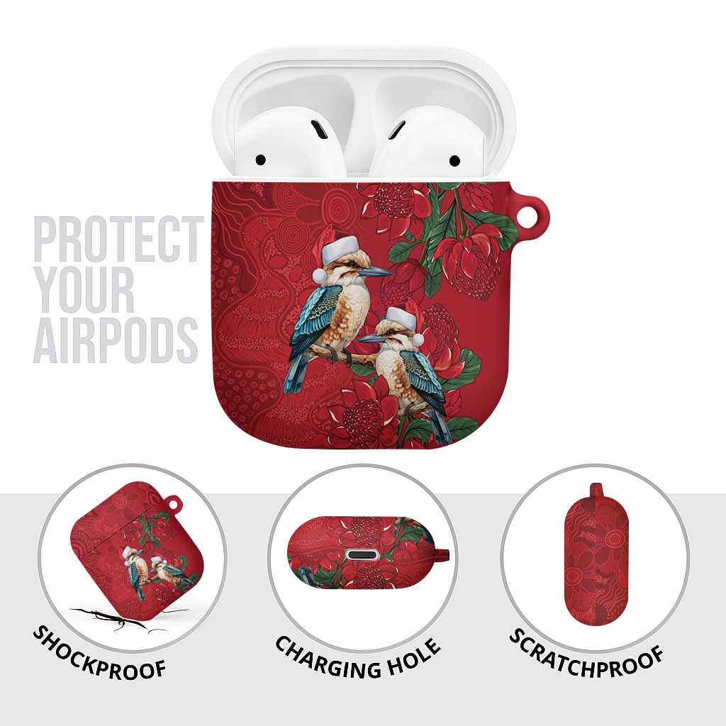 Aussie Kokaburra Waratah Christmas AirPods Case Aboriginal Dots Painting - Aussie Hoodie