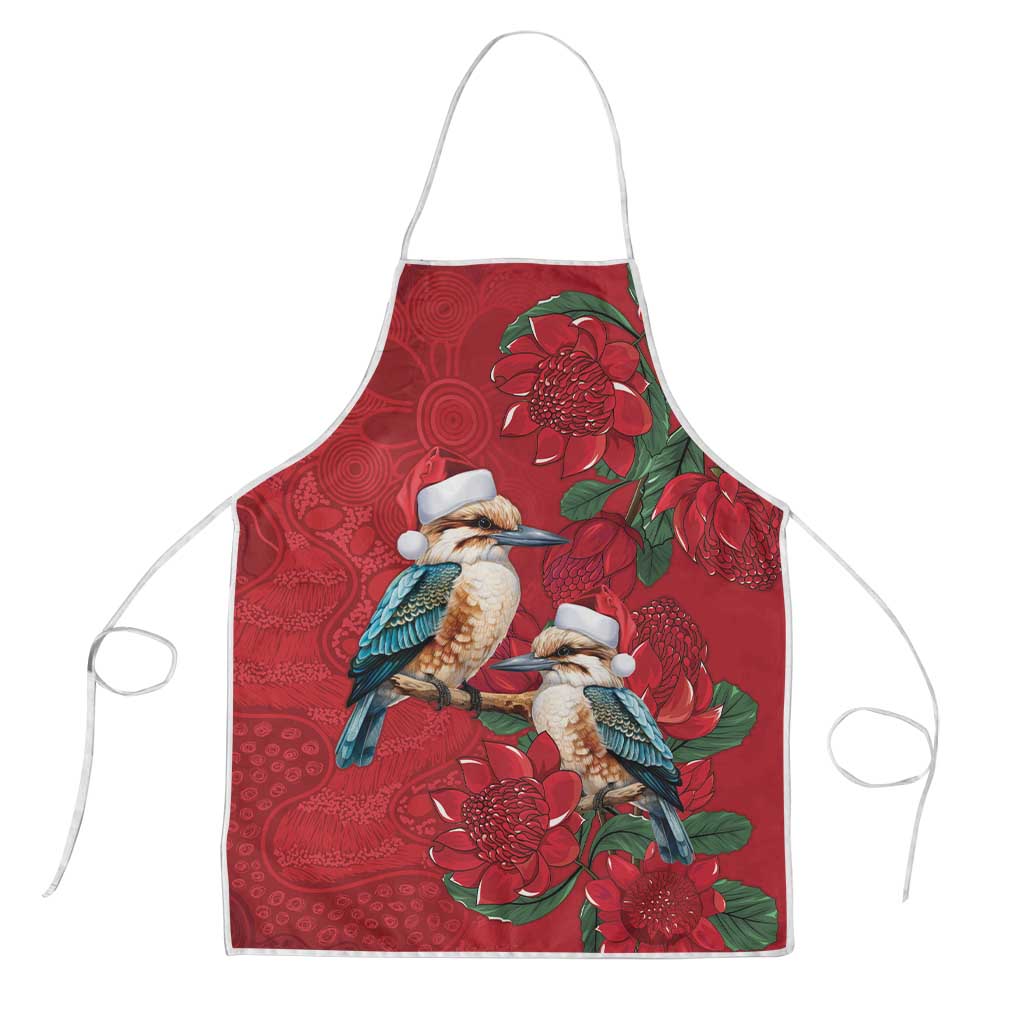 Aussie Kokaburra Waratah Christmas Apron Aboriginal Dots Painting - Aussie Hoodie