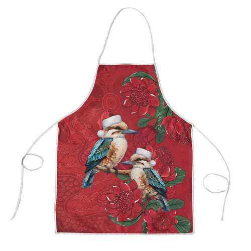 Aussie Kokaburra Waratah Christmas Apron Aboriginal Dots Painting - Aussie Hoodie