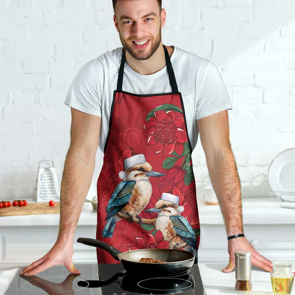 Aussie Kokaburra Waratah Christmas Apron Aboriginal Dots Painting - Aussie Hoodie