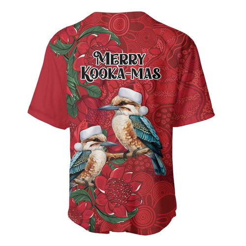 Aussie Kokaburra Waratah Christmas Baseball Jersey Aboriginal Dots Painting - Aussie Hoodie